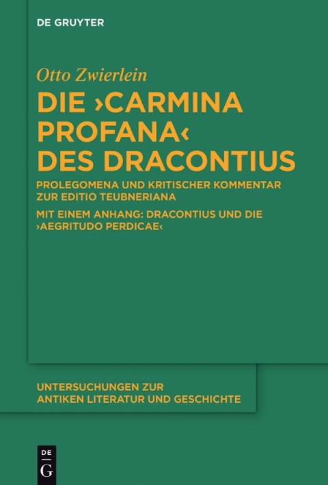 Cover image for book Die "Carmina profana" des Dracontius