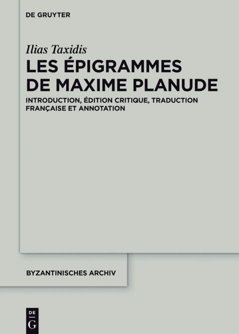 Cover image for book Les Épigrammes de Maxime Planude