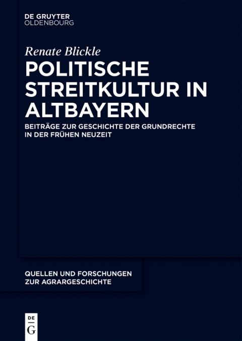 Cover image for book Politische Streitkultur in Altbayern