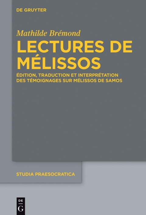 Cover image for book Lectures de Mélissos