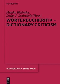 Cover image: Wörterbuchkritik - Dictionary Criticism 1st edition 9783110544732