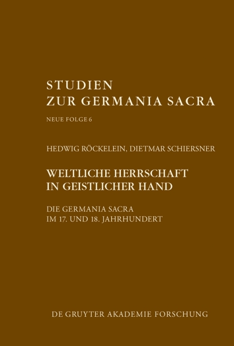 Cover image for book Weltliche Herrschaft in geistlicher Hand