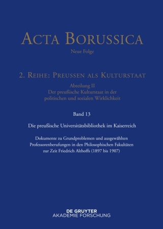 Preußische Universitätspolitik im Deutschen Kaiserreich