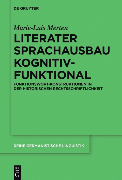 Cover image for book Literater Sprachausbau kognitiv-funktional