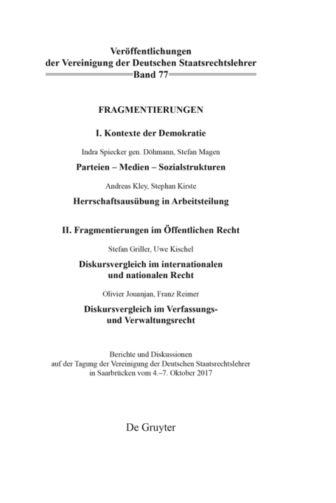 Cover image for book Fragmentierungen