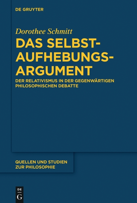 Cover image for book Das Selbstaufhebungsargument