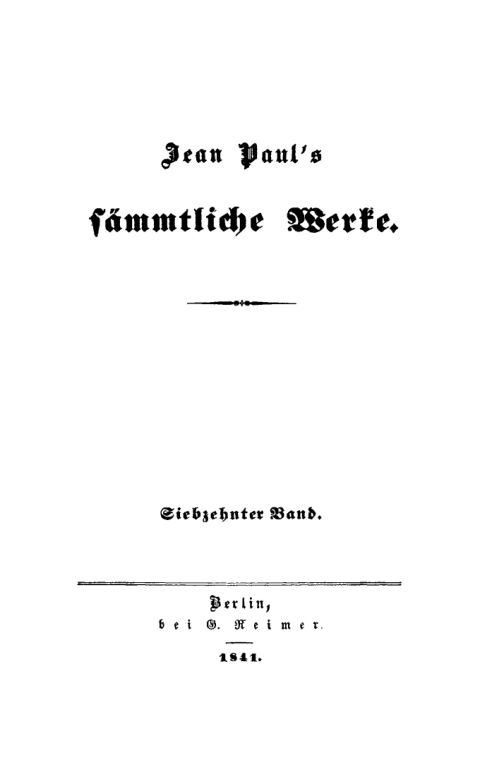 Cover image for book Komischer Anhang zum Titan. Erstes Bändchen