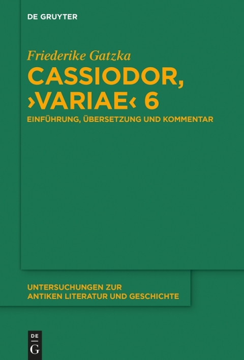 Cover image for book Cassiodor, ›Variae‹ 6