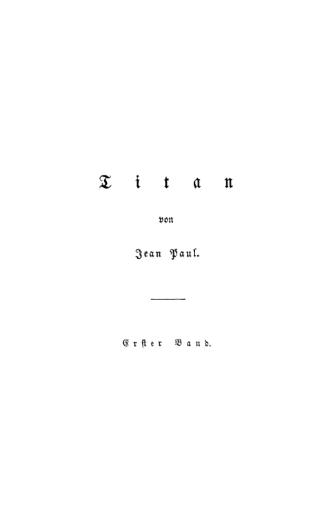 Cover image for book Jean Paul: Titan. Band 1
