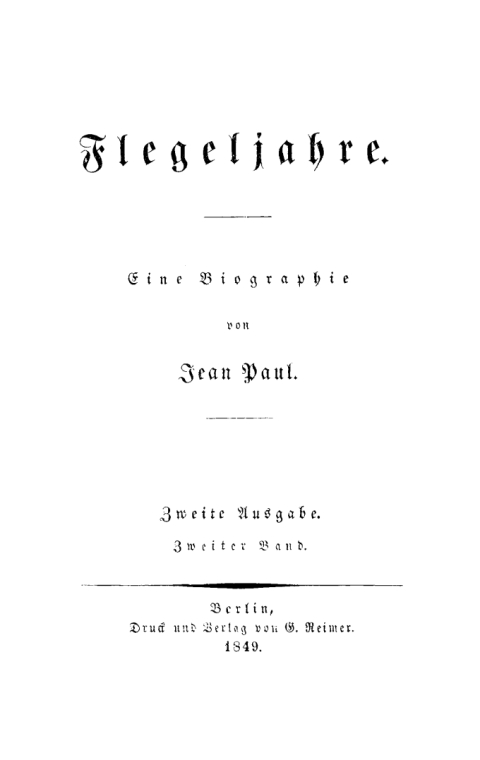 Cover image for book Flegeljahre. Zweiter Band