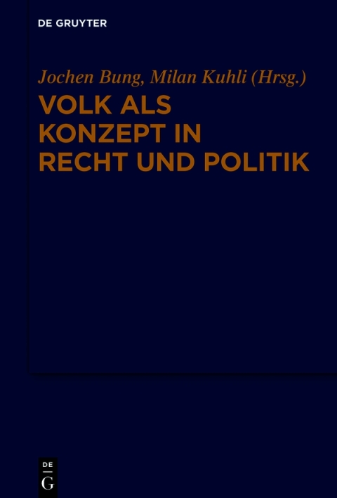 Cover image for book Volk als Konzept in Recht und Politik