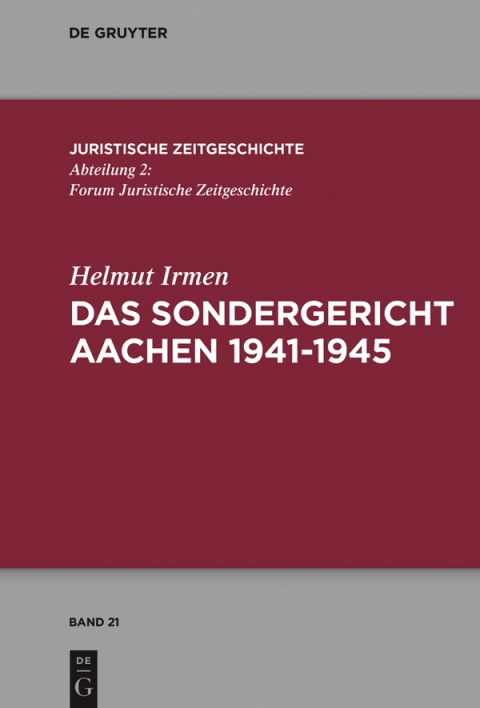 Cover image for book Das Sondergericht Aachen 1941-1945