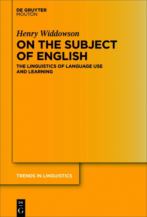 Cover image for book On the Subject of English