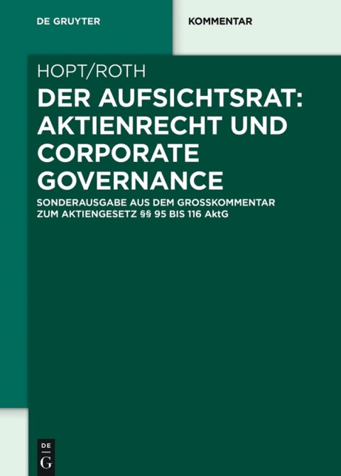 Cover image for book Der Aufsichtsrat: Aktienrecht und Corporate Governance