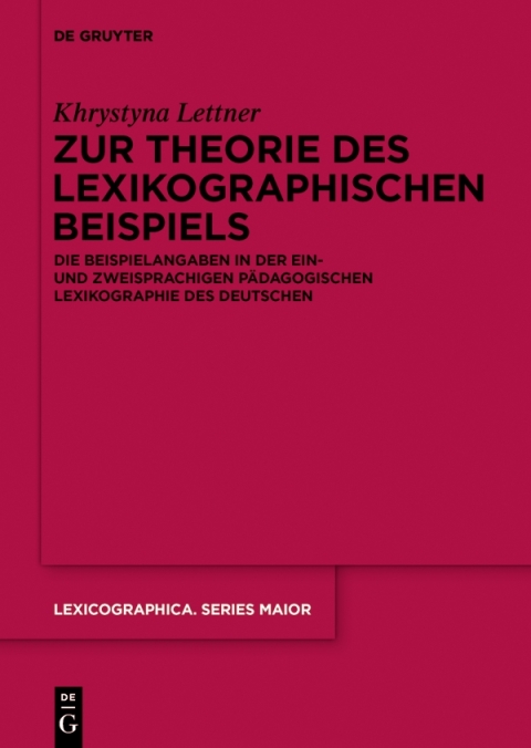 Cover image for book Zur Theorie des lexikographischen Beispiels