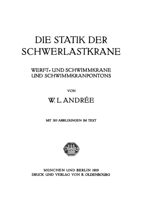 Cover image for book Die Statik der Schwerlastkrane