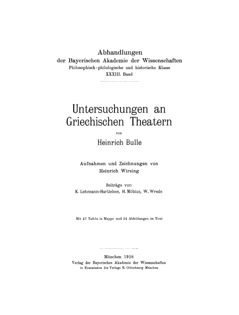 Cover image for book Untersuchungen an Griechischen Theatern