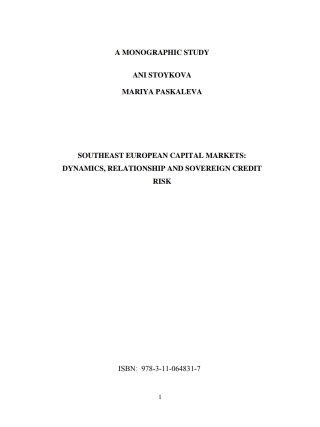 Southeast European Capital Markets: Dynamics, Relationship and Sovereign Credit Risk