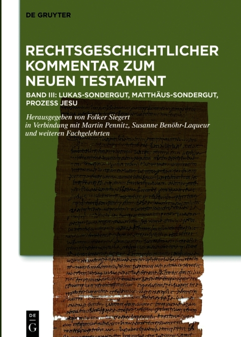 Kommentar: Lukas-Sondergut, MatthÃ¤us-Sondergut, Prozess Jesu 