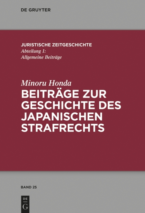 Cover image for book Beiträge zur Geschichte des japanischen Strafrechts