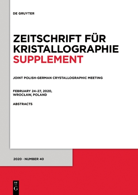 Cover image for book Joint Polish-German Crystallographic Meeting, February 24–27, 2020, Wrocław, Poland