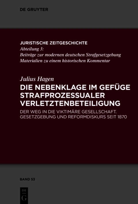 Cover image for book Die Nebenklage im Gefüge strafprozessualer Verletztenbeteiligung