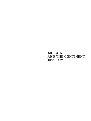 Britain and the Continent 1660‒1727