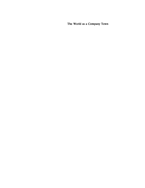 Cover image for book The World as a Company Town