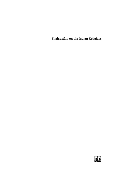 Cover image for book Shahrastani on the Indian Religions