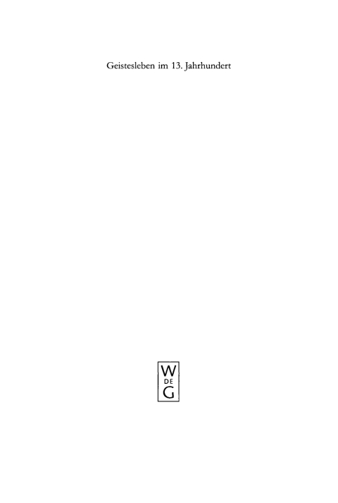 Cover image for book Geistesleben im 13. Jahrhundert