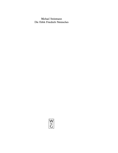 Cover image for book Die Ethik Friedrich Nietzsches