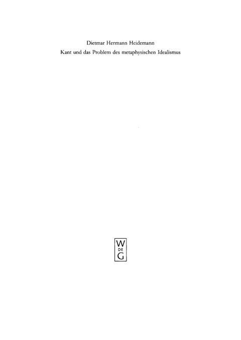 Cover image for book Kant und das Problem des metaphysischen Idealismus