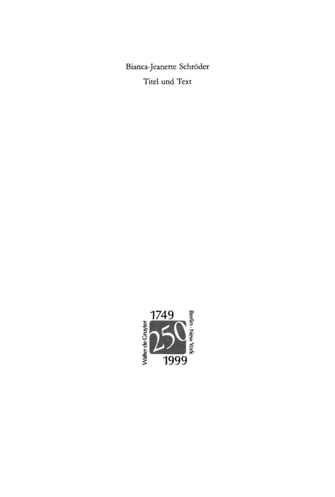Cover image for book Titel und Text