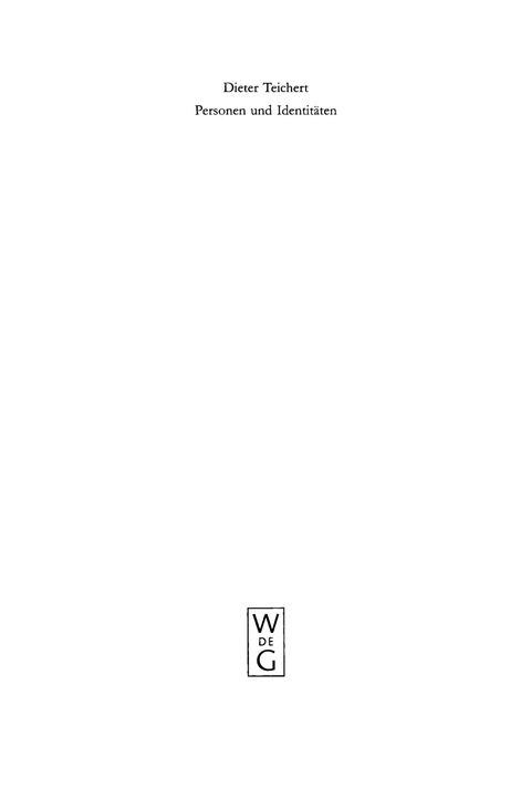 Cover image for book Personen und Identitäten