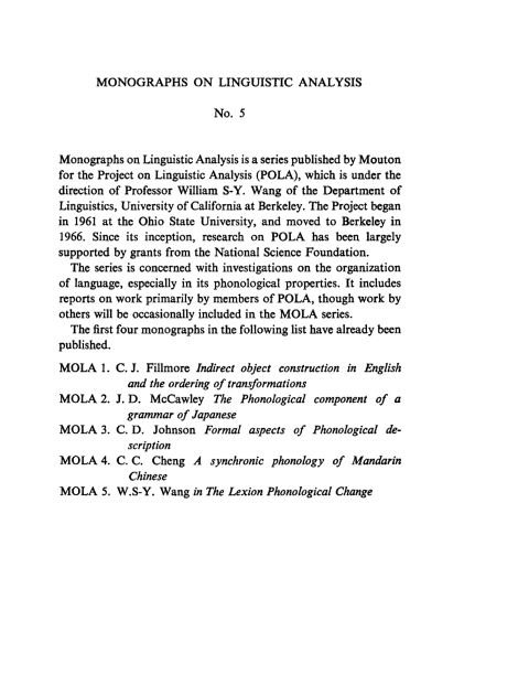 Cover image for book The Lexicon in Phonological Change