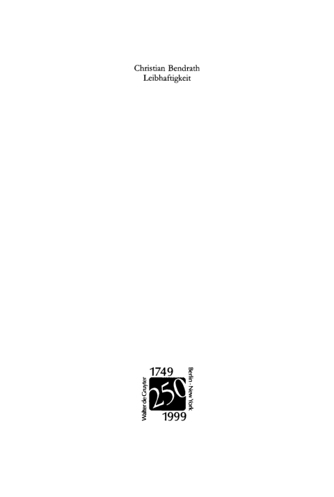 Cover image for book Leibhaftigkeit