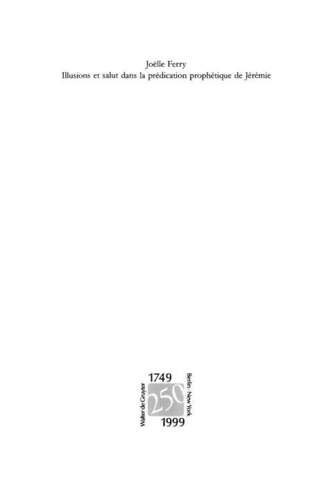 Cover image for book Illusions et salut dans la prédication prophétique de Jérémie