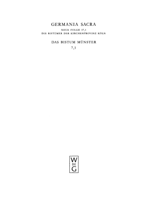 Die Bistümer der Kirchenprovinz Köln. Das Bistum Münster 7,1: Die Diözese