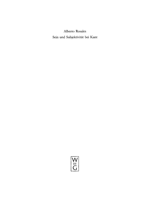 Cover image for book Sein und Subjektivität bei Kant