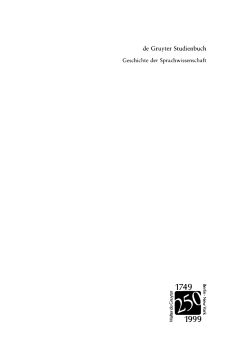 Cover image for book Geschichte der Sprachwissenschaft in Deutschland