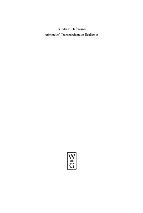 Cover image for book Aristoteles' Transzendentaler Realismus