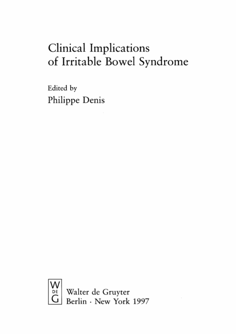 Cover image for book Clinical Implications of Irritable Bowel Syndrome