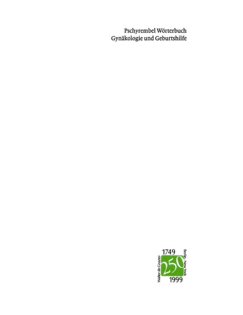 Cover image for book Pschyrembel Wörterbuch Gynäkologie und Geburtshilfe