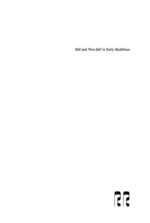Cover image for book Self and Non-Self in Early Buddhism