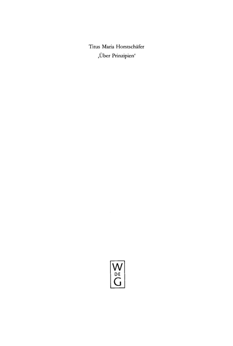 Cover image for book 'Über Prinzipien'