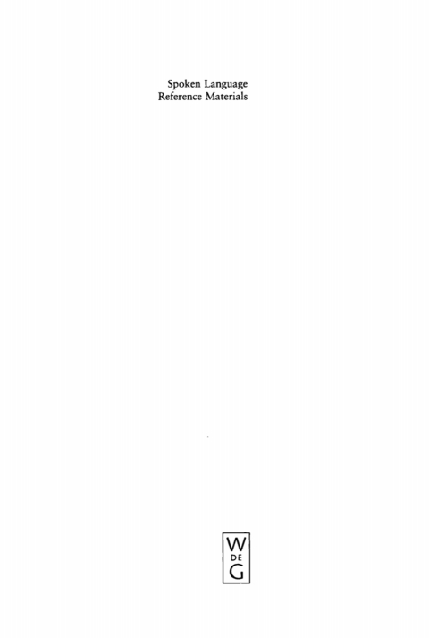 Cover image for book Spoken Language Reference Materials