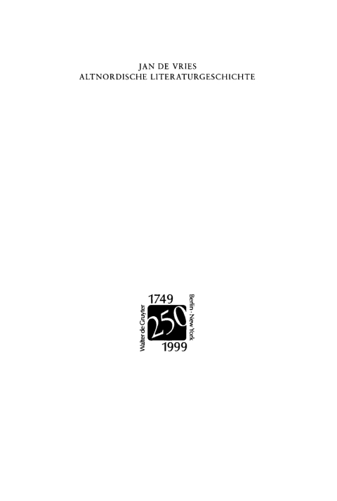 Altnordische Literaturgeschichte 
