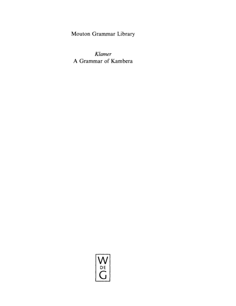 Cover image for book A Grammar of Kambera