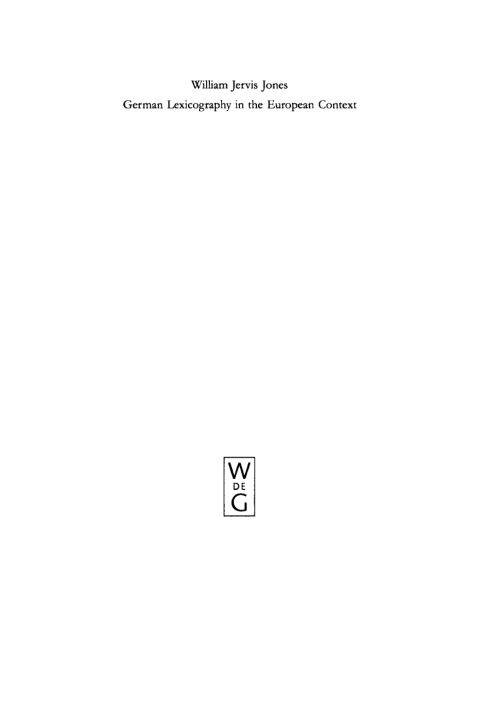 Cover image for book German Lexicography in the European Context
