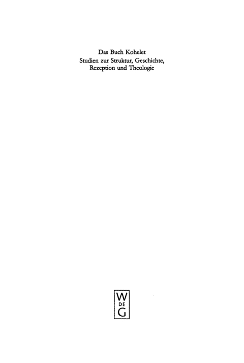 Cover image for book Das Buch Kohelet